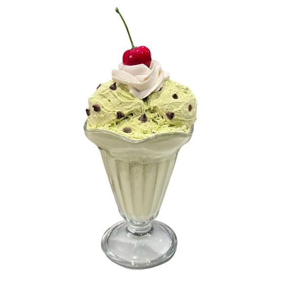 Faux Fake Ice Cream Sundae Parfait Food Display Heavy Glass Dish Realistic Decor - Picture 1 of 7